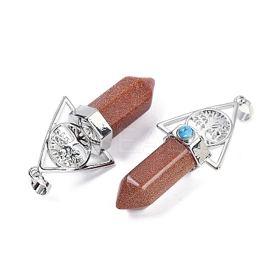 Synthetic Goldstone Faceted Pointed Bullet Big Pendants G-H076-02P-012-1