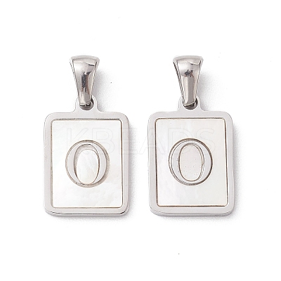 304 Stainless Steel Pave Shell Pendants STAS-G327-01P-O-1