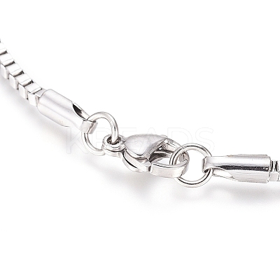 Tarnish Resistant 304 Stainless Steel Box Chain/Venetian Chains
 Bracelets BJEW-G629-01P-1