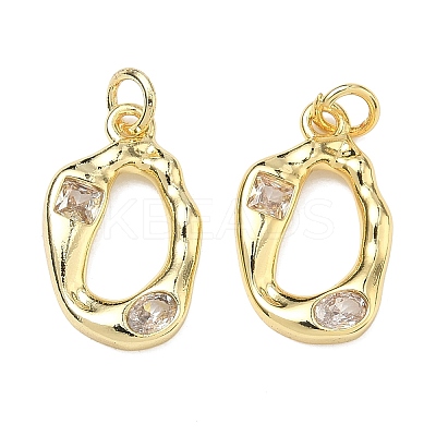 Brass Micro Pave Cubic Zirconia Pendants KK-P348-02B-G02-1