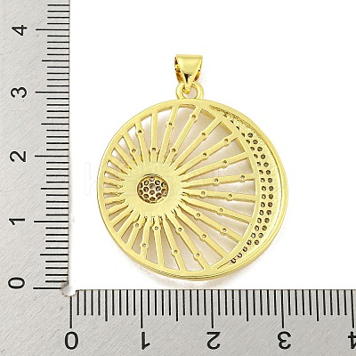Rack Plating Brass Micro Pave Clear Cubic Zirconia Pendants KK-B091-35G-1