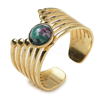 Natural Ruby in Zoisite Finger Rings RJEW-U027-02G-06-1