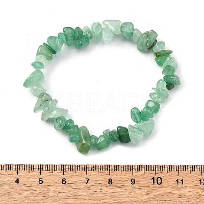 Unisex Chip Natural Green Aventurine Beaded Stretch Bracelets BJEW-S143-11-1
