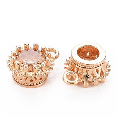 Brass Micro Pave Cubic Zirconia Charms KK-S356-772J-1