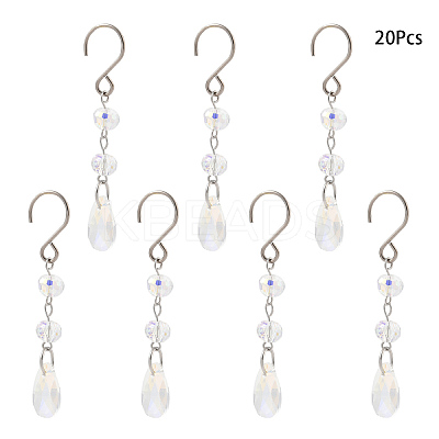 Teardrop Glass Suncatchers HJEW-FS00032-1