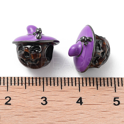 Halloween Rack Plating Brass Enamel European Beads KK-M280-01B-1