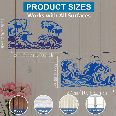 2Pcs PET Hollow Out Drawing Painting Stencils DIY-MA0005-56B-1