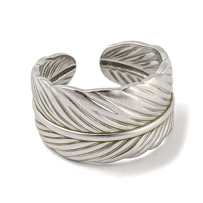 Non-Tarnish 304 Stainless Steel Open Cuff Ring RJEW-C067-15P-1