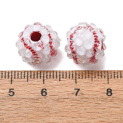 Sports Theme Opaque Acrylic European Beads RB-CBA95A4-04A-03-1