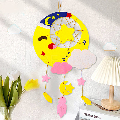 Cloth Woven Net/Web Wind Chime with Polyester Rope KICR-PW0002-02D-1
