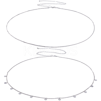 2Pcs Iron Waist Body Chain AJEW-WH20019-21P-1