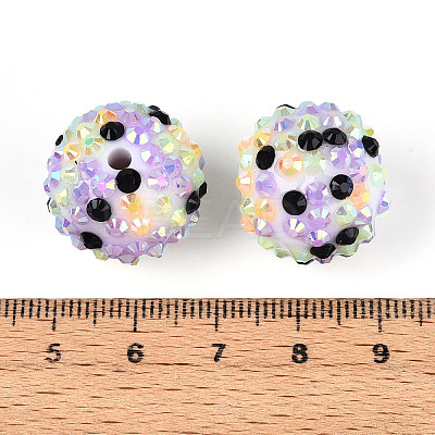 Easter Theme Round Resin Rhinestone Beads OACR-T028-66C-1