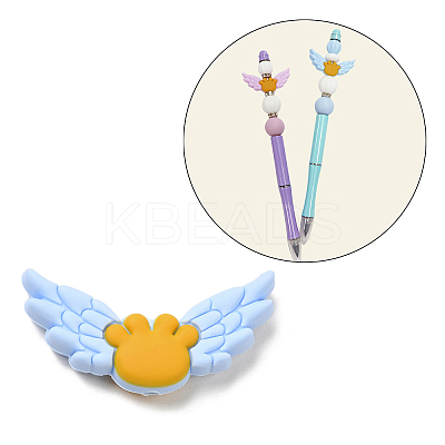 Wing Food Grade Eco-Friendly Silicone Focal Beads SIL-C004-01A-1