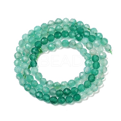 Gradient Color Natural Green Onyx Agate(Dyed & Heated) Beads Strands G-A252-A04-01-1