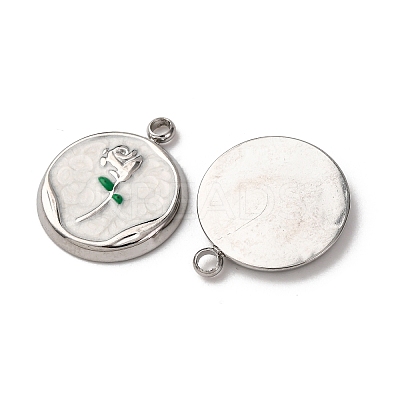 304 Stainless Steel Enamel Pendants STAS-P406-18P-01-1