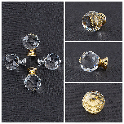 4Pcs 2 Style Quartz Crystal Drawer Knobs FIND-FH0002-85-1