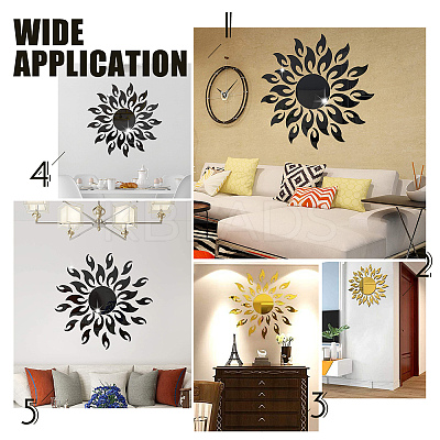 Sunflower Acrylic Mirrors Wall Stickers DIY-WH0167-49B-1