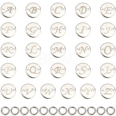 52Pcs 26 Styles 201 Stainless Steel Links STAS-SC0008-87-1