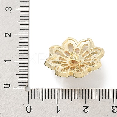 Rack Plating Brass Micro Pave Clear Cubic Zirconia Buttons KK-K293-05G-1