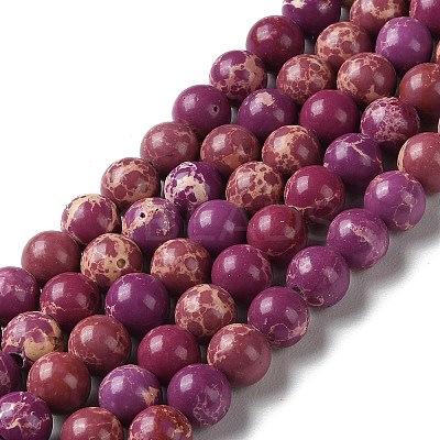 Synthetic Imperial Jasper Dyed Beads Strands G-D077-A01-01G-1