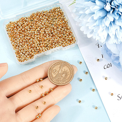 Rack Plating and PVD Vacuum Plating Brass Round Spacer Beads FIND-SP0002-24C-1