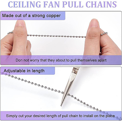 5Pcs Glass Ceiling Fan Pull Chain Extenders AJEW-BC0003-48-1