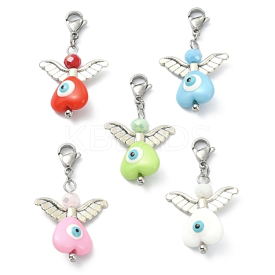 Angel Evil Eye Resin Pendant Decorations HJEW-TA00050-1