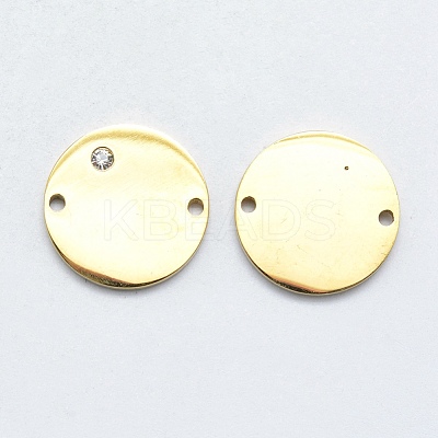 316 Surgical Stainless Steel Micro Pave Cubic Zirconia Links connectors STAS-K178-23-1