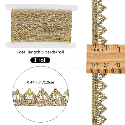 5Yards Polyester Lace Trim Ribbons OCOR-GF00005-12B-1