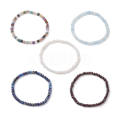 Natural Mixed Gemstone Beaded Stretch Bracelets for Women BJEW-JB13335-1