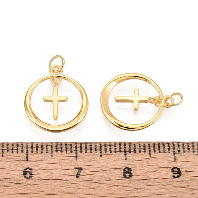 925 Sterling Silver Ring with Cross Pendants STER-N016-103G-1