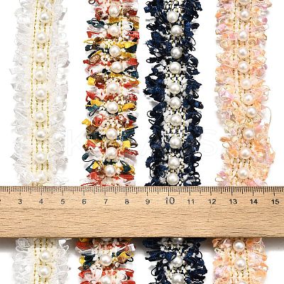 4 Yards 4 Colors Polyester Lace Trim Ribbon for Curtain Sofa Decoration OCOR-XCP0002-67-1