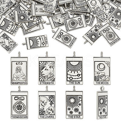 70Pcs 7 Styles Zinc Alloy Pendants FIND-HY0004-08-1