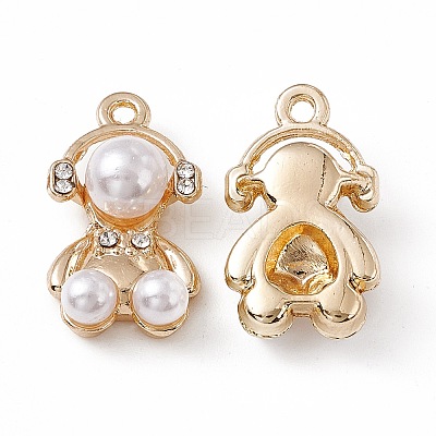 ABS Plastic Imitation Pearl Pendants PALLOY-K259-06G-1
