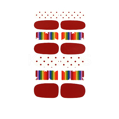 Rainbow Polka Dot Style Full Cover Nail Wraps Stickers MRMJ-T040-267-1