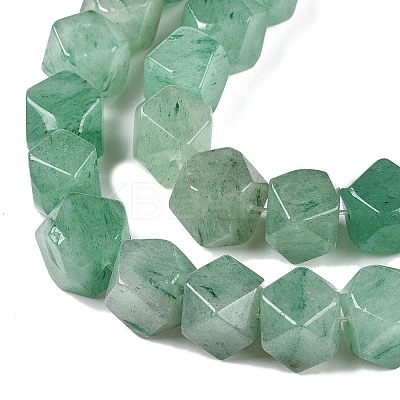 Natural Green Aventurine Star Cut Round Beads Strands G-T138-38-1