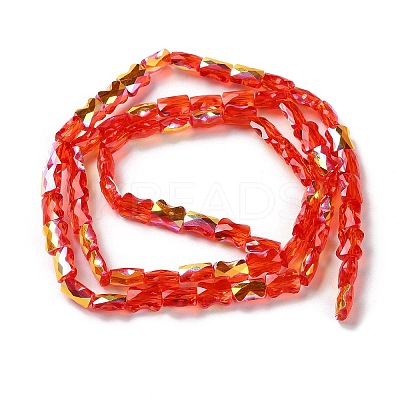 Transparent Electroplate Glass Beads Strands GLAA-Q099-J01-02-1
