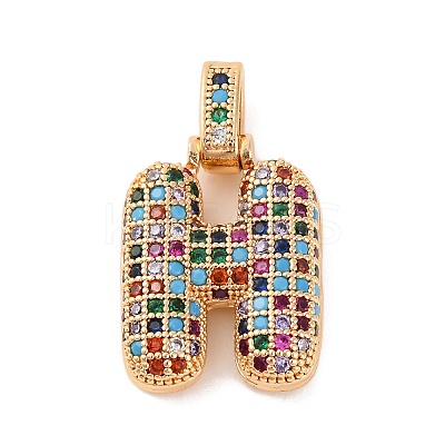 Brass Micro Pave Cubic Zirconia Pendants KK-C076-29H-G02-1