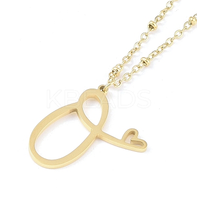 304 Stainless Steel Pendant Necklaces NJEW-H029-02G-O-1