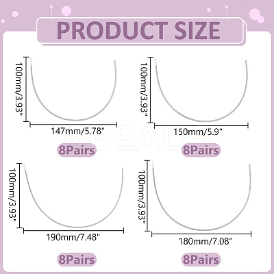 32Bags 4 Styles 304 Stainless Steel Bra Boning STAS-PH0006-93-1