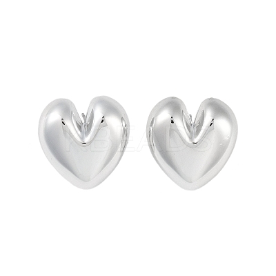 Heart CCB Plastic Stud Earrings for Women EJEW-Q382-05P-1