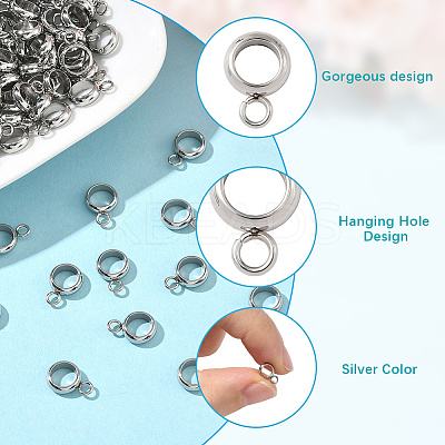 150Pcs 304 Stainless Steel Tube Bails STAS-BBC0008-25-1