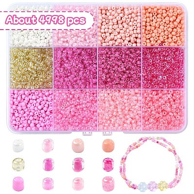 DIY Round Glass Beads Bracelet Making Kits SEED-YW0002-65B-1
