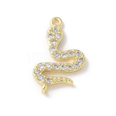 Brass Micro Pave Clear Cubic Zirconia Pendants KK-S505-05G-1