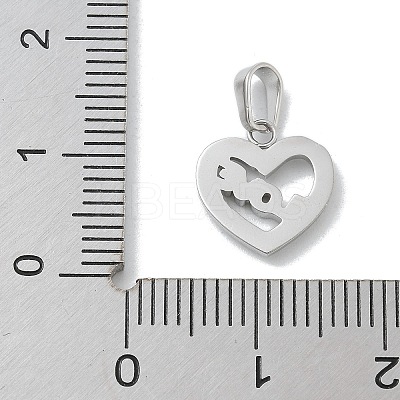 304 Stainless Steel Micro Pave Cubic Zirconia Pendants STAS-Z107-04P-10-1