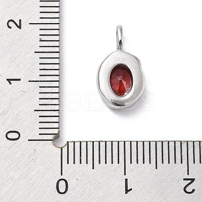 925 Sterling Silver Cubic Zirconia Oval Charms STER-S006-01S-A-1