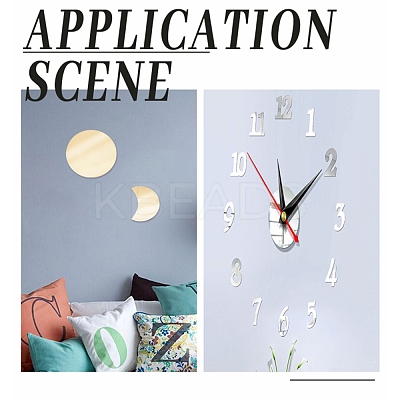 Acrylic Moon Phase Mirror Wall Decor DIY-WH0167-60B-1