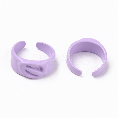 Spray Painted Alloy Cuff Rings RJEW-T011-34F-RS-1