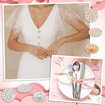 16Pcs 2 Colors 1-Hole Alloy Rhinestone Shank Buttons BUTT-GA0001-17-1