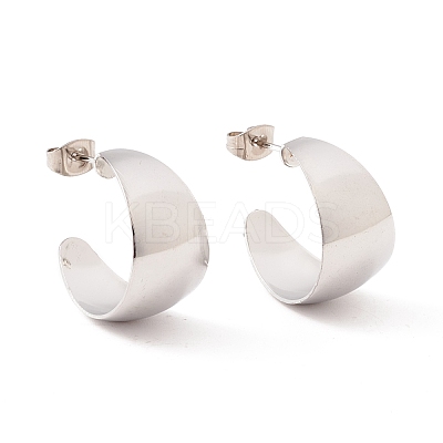 Non-Tarnish 304 Stainless Steel Chunky C-shape Stud Earrings EJEW-P198-10P-1